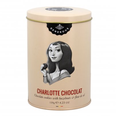 Biscotti Cioccolato, Nocciole e Fior di Sale "Charlotte Chocolat" - Barattolo Latta