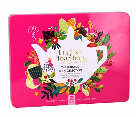 Scatola in Latta Rosa "The Ultimate Tea Collection" - Tè e Infusi Bio Assortiti