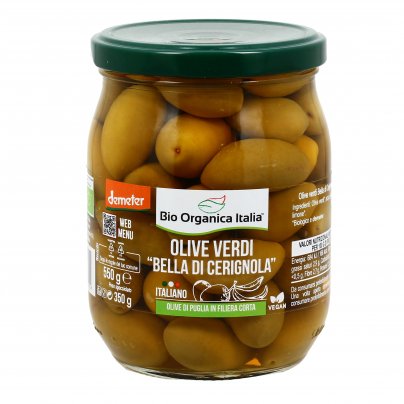 Olive Verdi Bio "Bella di Cerignola" in Salamoia