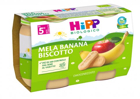 Omogeneizzato Bio con Mela, Banana e Biscotto