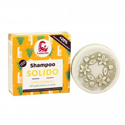 Shampoo Solido Capelli Normali con Argilla Bianca e Verde