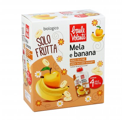 Purea di Mela e Banana Bio - Solo Frutta 4 pezzi doypack (4x100 gr.)