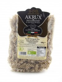 FUSILLI INTEGRALI DI GRANO AKRUX BIO
Specialità alimentare a base di grano duro Cappelli Akrux
di Sottolestelle

