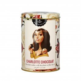 Biscotti Cookies Cioccolato, Nocciole e Fior di Sale "Charlotte Chocolat" - Barattolo Latta