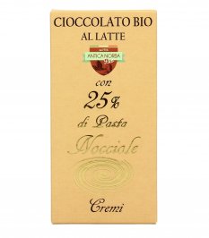 Cioccolato Bio con Pasta di Nocciole 25%