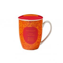 Infusiera in Ceramica Arancione "Lezioni di Tè"