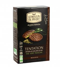 Biscotti con Tè Verde Matcha Ricoperti di Cioccolato al Latte - Tentation